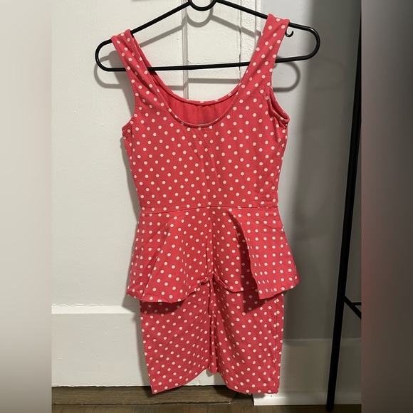 Polka dot peplum dress - Picture 1 of 6
